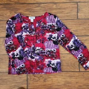 Style & Co. Collection women's petite large red and purple animal print …